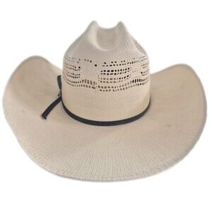Twister Cowboy Hat Straw Handmade Fits 22 in Cattleman Crease 4 in Brim